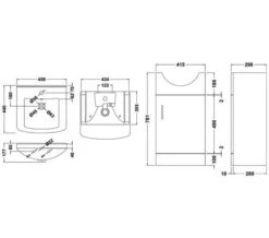 Nuie Mayford 450mm Wide Floor Standing White Cabinet With Basin -Duravit Store M700 2023 6 7 8 10 33 584