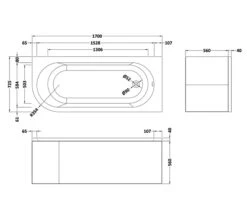 QS Basic Curve 1700 X 725mm White Back-To-Wall Corner Bath -Duravit Store M700 2023 9 13 10 0 18 455