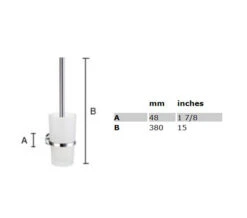 Smedbo Home Chrome Toilet Brush With Frosted Glass Container -Duravit Store QS S141 2 mn