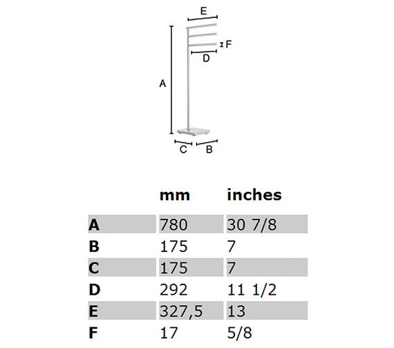 Smedbo Outline Lite Free Standing Polished Stainless Steel Triple Towel Rail Base Round 7 Smedbo Outline Lite Free Standing Polished Stainless Steel Triple Towel Rail Base Round - Image 5