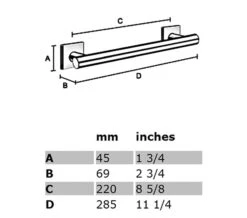Smedbo House 284mm Grab Bar 8 Smedbo House 284mm Grab Bar -Duravit Store QS S161 2 mn