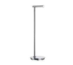 Smedbo Outline Lite Free Standing Polished Stainless Steel Toilet Roll Holder Round Base -Duravit Store QS S251 1 mn
