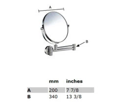 Smedbo Outline Chrome Swing Arm Shaving And Make Up Mirror Round -Duravit Store QS S263 2 mn