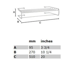 Smedbo Sideline 510mm Polished Chrome Towel Rack With Rail -Duravit Store QS S289 2 mn