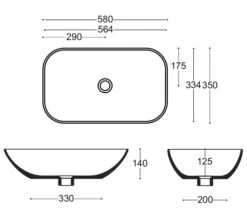 Crosswater Serene 580mm X 350mm Countertop Basin -Duravit Store QS V12032 2 mn