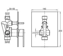 Imex Bloque Concealed Chrome Manual Shower Valve - With Or Without Diverter 9 Imex Bloque Concealed Chrome Manual Shower Valve - With Or Without Diverter -Duravit Store QS V15182 2 mn