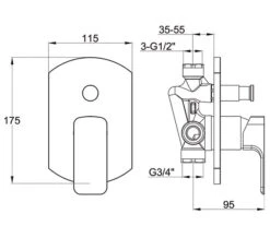 Imex Flite Chrome Concealed Manual Shower Valve - With Or Without Diverter 9 Imex Flite Chrome Concealed Manual Shower Valve - With Or Without Diverter -Duravit Store QS V15197 2 mn