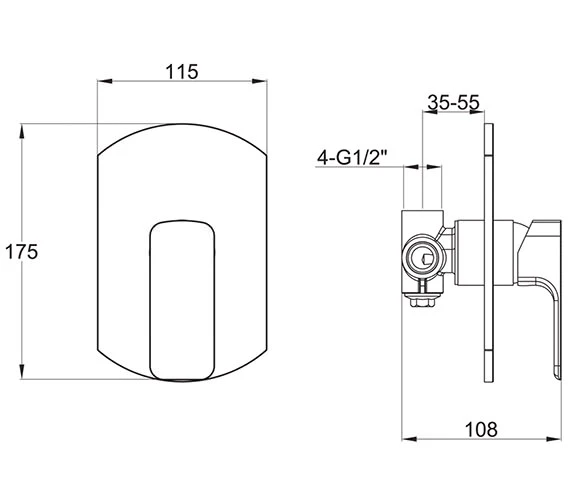 Imex Flite Chrome Concealed Manual Shower Valve - With Or Without Diverter 4 Imex Flite Chrome Concealed Manual Shower Valve - With Or Without Diverter - Image 2