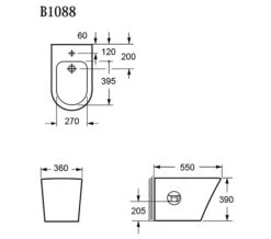 IMEX Arco White Back-To-Wall Bidet 550mm - B1088 -Duravit Store QS V15279 2 mn