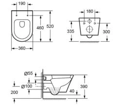 IMEX Arco 520mm White Wall Hung WC Pan With Fixing -Duravit Store QS V15283 2 mn