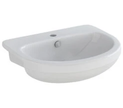 IMEX Ivo White 550mm 1 Tap Hole Semi Countertop Basin - LS1076