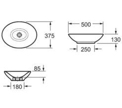 IMEX Fyori Elliptical White 500mm Vessel Basin - LW1054 -Duravit Store QS V15303 2 mn