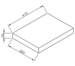 IMEX Bloque Soft Oak Worktop For 470mm Unit -Duravit Store QS V15304 2 mn