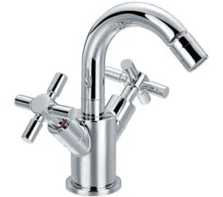 Flova XL Deck Mounted Diamond Chrome Finish Bidet Mixer Tap With Clicker Waste