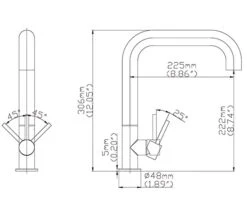 Crosswater Cucina Tube Stainless Steel Side Lever Kitchen Sink Mixer Tap 306mm -Duravit Store QS V15563 2 mn