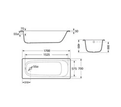 Roca Contesa Eco Steel Bath 1700 X 700mm -Duravit Store QS V19256 2 mn