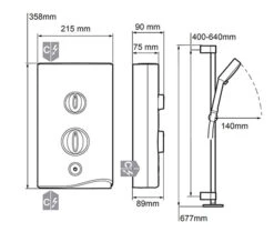 Mira Sport Thermostatic Electric Shower 9.8 KW White And Chrome - 1.1746.006 -Duravit Store QS V2013 2 mn