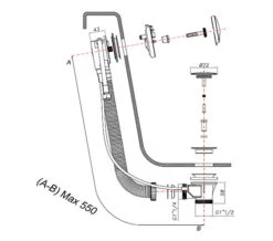 Crosswater VS Slimline Bath Filler With Pop-Up Waste -Duravit Store QS V21943 2 mn