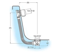 Crosswater Bath Click Clack Waste With Filler 50mm Projection -Duravit Store QS V21947 2 mn