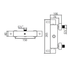 Roper Rhodes Storm Top Outlet Bar Shower Valve Chrome - SV2207 -Duravit Store QS V22411 2 mn