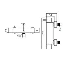 Roper Rhodes Storm Bottom Outlet Bar Shower Valve Chrome - SV2208 -Duravit Store QS V22412 2 mn