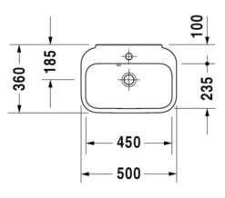 Duravit Happy D2 500 X 360mm Handrinse Basin - 0709500000 -Duravit Store QS V24807 2 mn