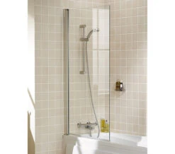 Lakes Classic Square Bath Screen 800 X 1500mm Silver