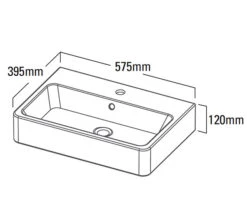 Roper Rhodes Hampton Rectangular White Countertop Basin - HAM560C -Duravit Store QS V25372 2 mn