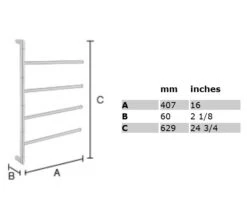 Smedbo Outline Polished Stainless Steel Swivel Arm Towel Bar -Duravit Store QS V26053 2 mn