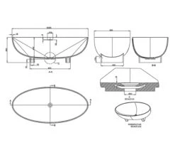 Clearwater Lacrima Natural Stone Freestanding Oval Bath 1690 X 800mm -Duravit Store QS V26339 2 mn