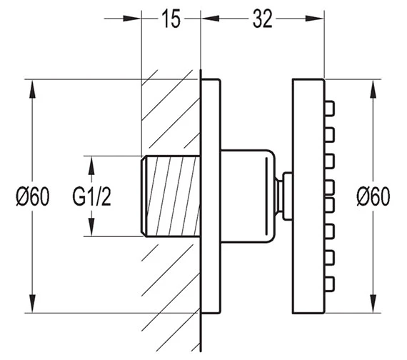 Flova Design Diamond Chrome Round Shower Body Jet 4 Flova Design Diamond Chrome Round Shower Body Jet - Image 2