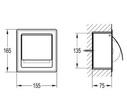 Flova Gloria Diamond Chrome Concealed Toilet Roll Holder -Duravit Store QS V27319 2 mn