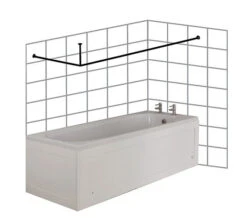 Croydex Premier Large L Shaped Chrome Shower Curtain Rod -Duravit Store QS V28275 1 mn