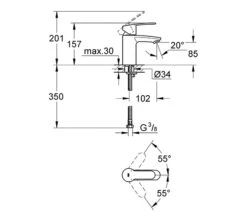 Grohe Eurostyle Cosmopolitan Chrome Mono Basin Mixer Tap Smooth Body -Duravit Store QS V28431 2 mn