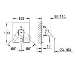 Grohe Eurocube Single Lever Chrome Shower Mixer Valve Trim -Duravit Store QS V28443 2 mn