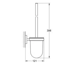 Grohe Essentials Wall Mounted Chrome Toilet Brush Set -Duravit Store QS V28481 2 mn