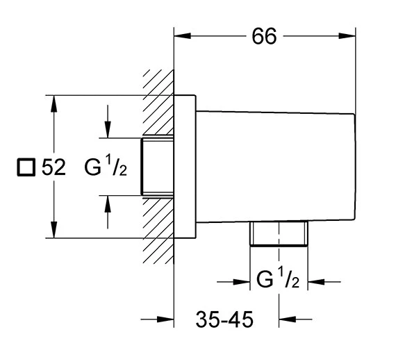 Grohe Euphoria Cube Chrome Shower Outlet Elbow Half Inch - 27704000 4 Grohe Euphoria Cube Chrome Shower Outlet Elbow Half Inch - 27704000 - Image 2