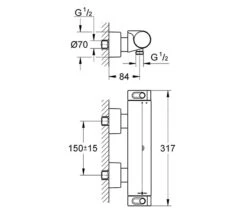 Grohe Grohtherm 2000 Thermostatic Chrome Shower Mixer Valve -Duravit Store QS V28696 2 mn