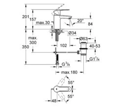 Grohe Eurostyle Cosmopolitan Chrome Mono Basin Mixer Tap Smooth Body -Duravit Store QS V28712 2 mn