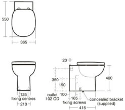 Ideal Standard Studio White Back-To-Wall WC Pan 550mm -Duravit Store QS V29390 2 mn