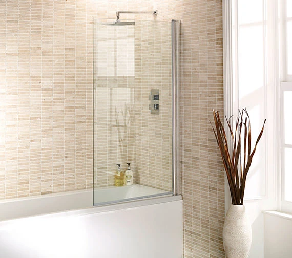 Aquadart Venturi 8 Square Edge Bath Screen 800 X 1400mm With Polished Silver Profile 4 Aquadart Venturi 8 Square Edge Bath Screen 800 X 1400mm With Polished Silver Profile - Image 2