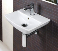 RAK Summit 1 Tap Hole White Wall Hung Hand Basin 400mm - SUM40BAS1 -Duravit Store QS V36255 1 mn