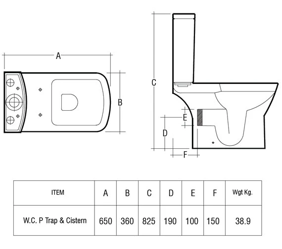RAK Summit Close Coupled White WC With Soft-Close Seat - 650mm Projection 4 RAK Summit Close Coupled White WC With Soft-Close Seat - 650mm Projection - Image 2