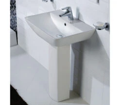 RAK Summit 1 Tap Hole White Basin With Full Pedestal 600mm 9 RAK Summit 1 Tap Hole White Basin With Full Pedestal 600mm -Duravit Store QS V36310 4 mn 1