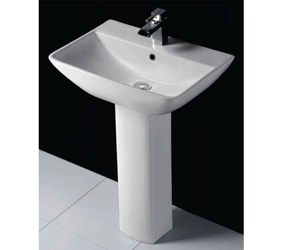 RAK Summit 1 Tap Hole White Basin With Full Pedestal 600mm 3 RAK Summit 1 Tap Hole White Basin With Full Pedestal 600mm