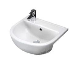 RAK Compact Slimline Semi Recessed White Basin 400mm