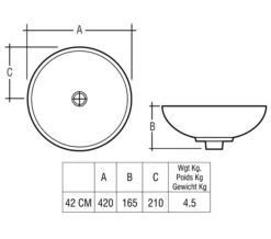 RAK Diana White Vanity Bowl -Duravit Store QS V37736 2 mn