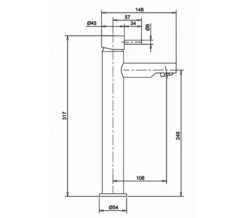 Crosswater Kai Lever Monobloc Chrome Tall Basin Mixer Tap -Duravit Store QS V38322 2 mn
