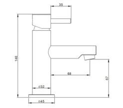 Crosswater Kai Lever Monobloc Mini Basin Mixer Tap Chrome -Duravit Store QS V38324 2 mn