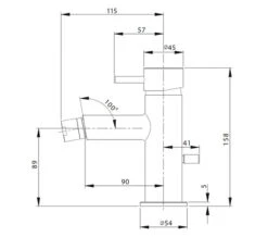 Crosswater Kai Lever Monobloc Chrome Bidet Mixer Tap - KL210DPC -Duravit Store QS V38325 2 mn
